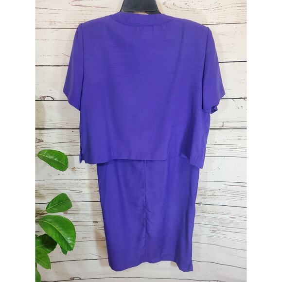 Vintage Purple Blazer & Dress Sunshine Starshine Career Work Women's Size 10 - Picture 6 of 14